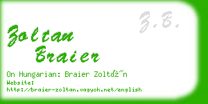 zoltan braier business card